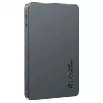 USAMS power banka 5000mAh 20W PD MagSafe bezdrôtová sivá