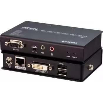 ATEN CE611 Mini USB HDBaseT DVI KVM extender - vysielač a prijímač - až do 100 m
