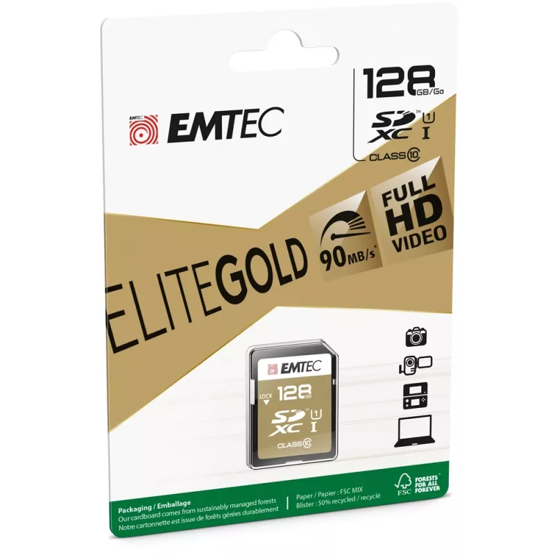 Emtec SDXC 128GB Class10 Gold+ UHS-I U1 pamäťová karta