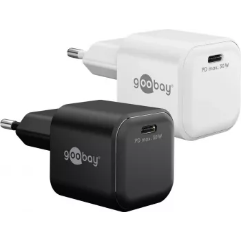 Goobay USB-C PD GaN Fast Charger Nano (30 W) Biela