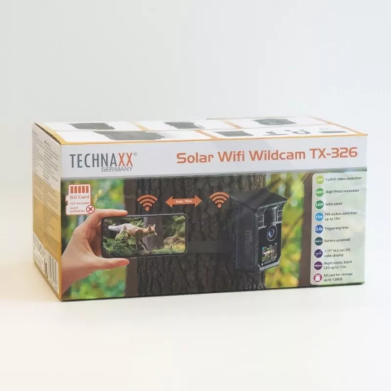 Technaxx Wildcam TX-326 Solar Wi-Fi fotopasca 48MP Full HD 1080p nočné videnie