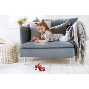 BRIO RC pretekárske auto s diaľkovým ovládaním, červená/biela