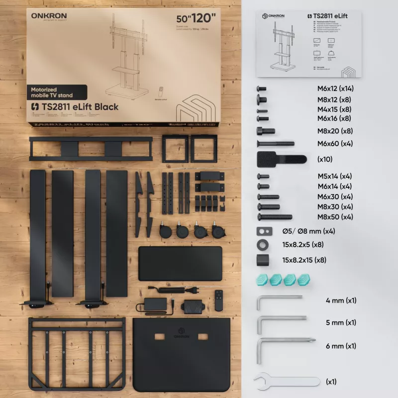 ONKRON TS2811E-B mobilný TV stojan pre 50-120