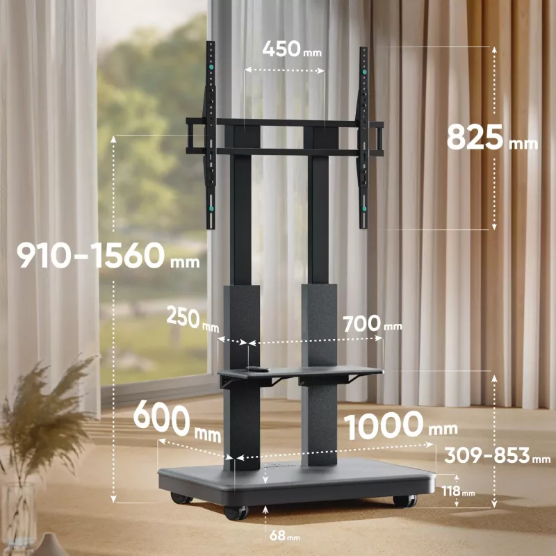 ONKRON TS2811E-B mobilný TV stojan pre 50-120