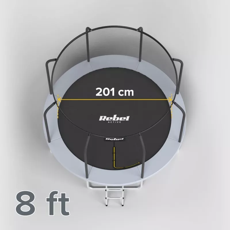 REBEL Active Trampoline PRO 8ft/244cm so záchytnou sieťou a rebríkom