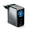 EVERACTIVE SC-670Q GaN 67W USB-C nabíjačka s 2x USB-C a 1x USB-A, Quick Charge 4+, PD 3.0, čierna