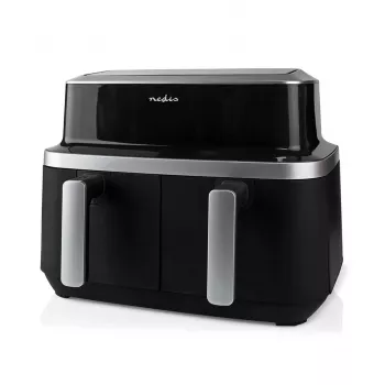 Nedis KAAF320BK fritéza s horúcim vzduchom Dual Basket 8,4 L 2600 W digitálny dotykový displej čierna
