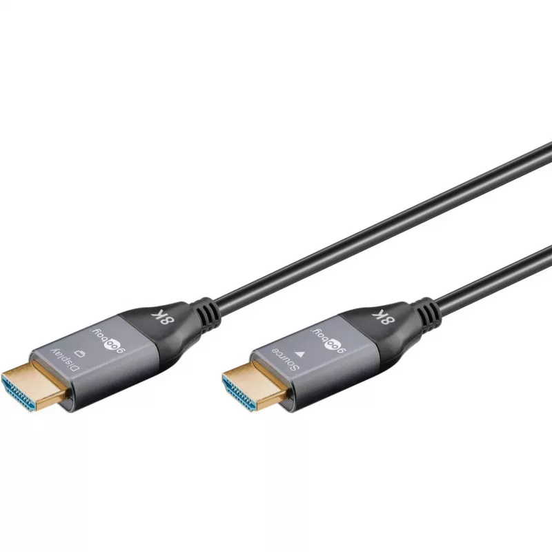 Goobay 76274 aktívny optický HDMI kábel (AOC) 8K/60Hz 48 Gbit/s 10m čierny/sivý