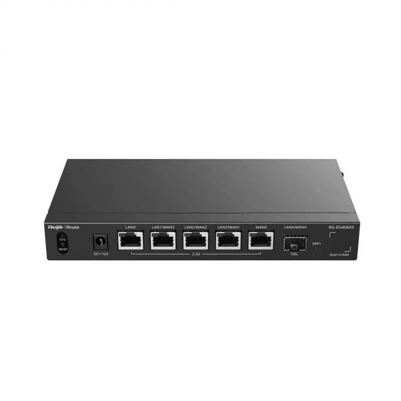 Ruijie Reyee RG-EG406XS Multi-WAN Cloud Gateway, 6 portov, 2.5GE WAN/LAN, 10G SFP+, VPN, Cloud Management, Rack-Mountable