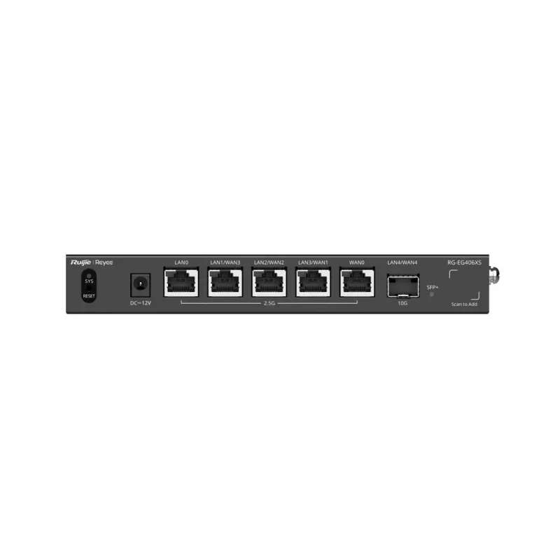 Ruijie Reyee RG-EG406XS Multi-WAN Cloud Gateway, 6 portov, 2.5GE WAN/LAN, 10G SFP+, VPN, Cloud Management, Rack-Mountable