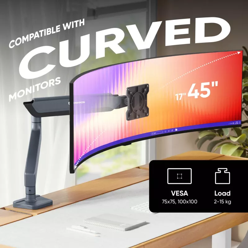 ONKRON G95-G držiak na stôl pre 17-45 inch monitory, grafit