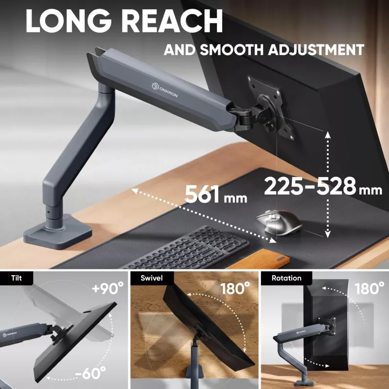 ONKRON G95-G držiak na stôl pre 17-45 inch monitory, grafit