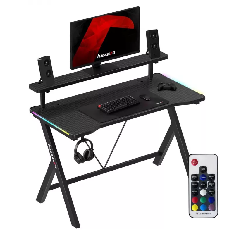 HUZARO Hero 1.9 RGB čierny herný stôl