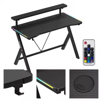 HUZARO Hero 1.9 RGB čierny herný stôl