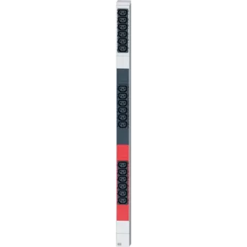 Bachmann IT PDU Basic 1U racková rozvodná napájacia jednotka - 400V 3-fázová - 24x C13 + 6x Schuko zásuvky - 16A - 3m kábel - hliník (800.2339)