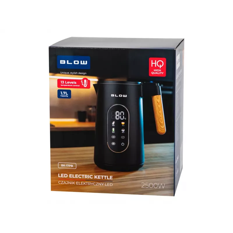 BLOW čierna kanvica s displejom BK-17PB 2500W