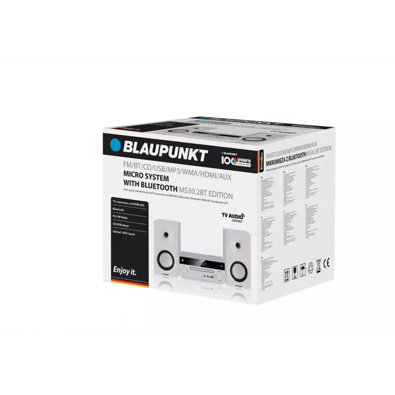Blaupunkt MS30.2BT Edition mikrosystém s Bluetooth, CD, USB, HDMI ARC, FM rádio, 2x25W RMS, čierny