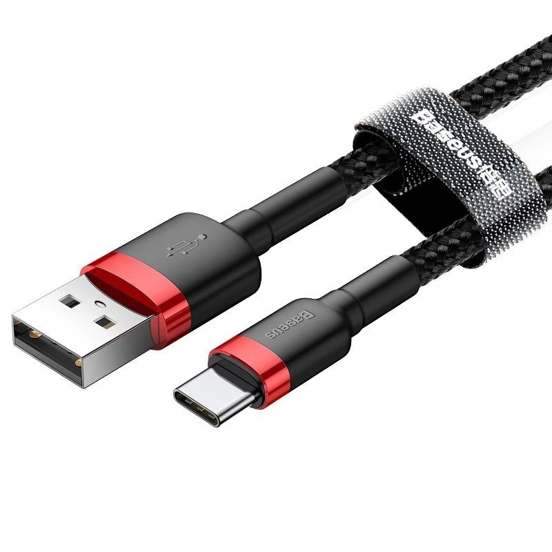 Baseus Cafule USB-A na USB-C kábel 0,5m 3A červený/čierny