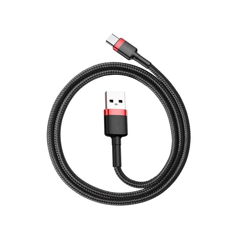 Baseus Cafule USB-A na USB-C kábel 0,5m 3A červený/čierny