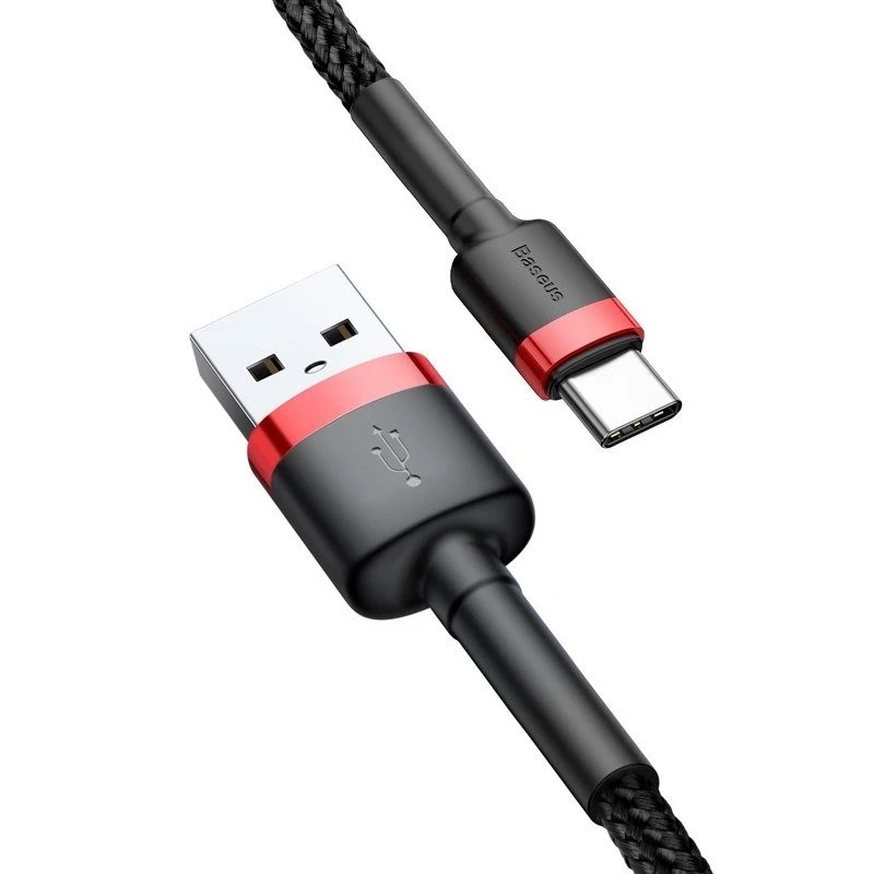 Baseus Cafule USB-A na USB-C kábel 0,5m 3A červený/čierny