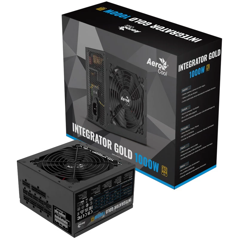 Aerocool Integrator Gold 1000W napájací zdroj ATX čierny