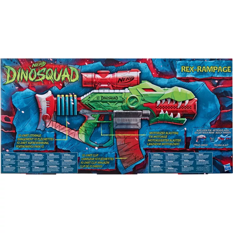 HASBRO Nerf DinoSquad Rex-Rampage motorizovaný šípkový blaster - zelený/oranžový