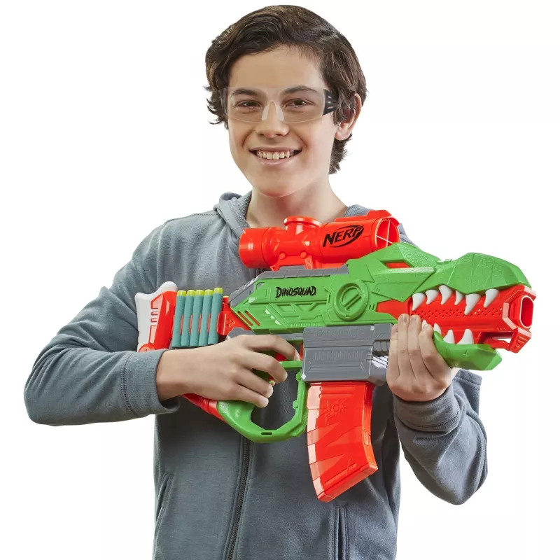 HASBRO Nerf DinoSquad Rex-Rampage motorizovaný šípkový blaster - zelený/oranžový