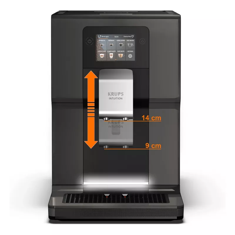 KRUPS Intuition Preference EA872B10 plnoautomatický kávovar s prípravou cappuccina, 15 bar, čierny