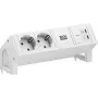 Bachmann DESK2 Pure White stolový zásuvkový modul s 2x zásuvkami Schuko a 65W USB-C PD, kábel 0,2m, RAL 9010