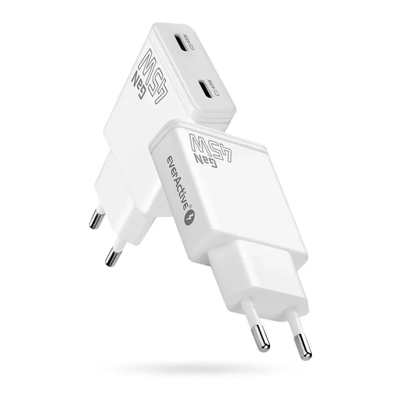EVERACTIVE GaN 45W USB-C nabíjačka QC3.0 SC-465Q biela