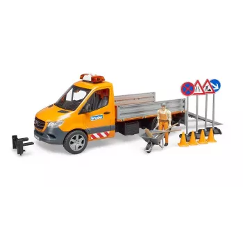 BRUDER MB Sprinter Municipal so svetelným a zvukovým modulom, oranžová, mierka 1:16