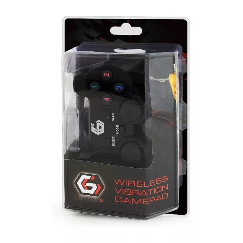 GEMBIRD JPD-WDV-01 bezdrôtový gamepad pre PS2/PS3/PC - 12 tlačidiel - 2,4 GHz - čierny