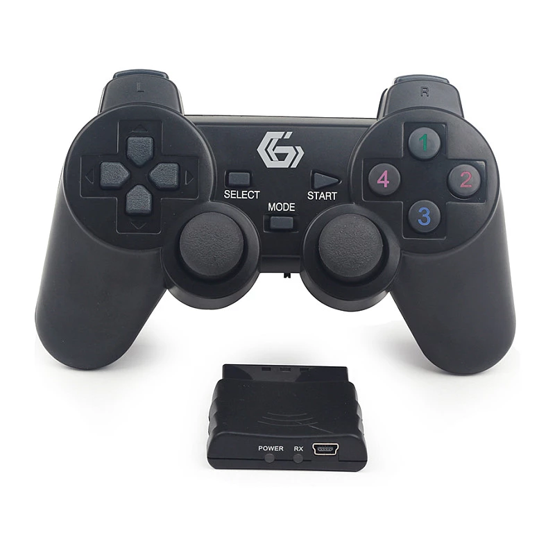 GEMBIRD JPD-WDV-01 bezdrôtový gamepad pre PS2/PS3/PC - 12 tlačidiel - 2,4 GHz - čierny