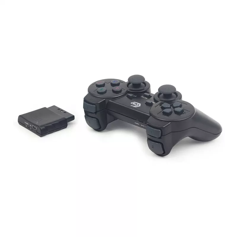 GEMBIRD JPD-WDV-01 bezdrôtový gamepad pre PS2/PS3/PC - 12 tlačidiel - 2,4 GHz - čierny