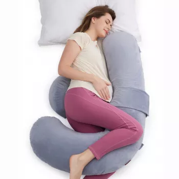 MOMCOZY PP006 F-Shaped tehotenské vankúš Air Layer sivá