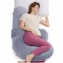 MOMCOZY PP006 F-Shaped tehotenské vankúš Air Layer sivý