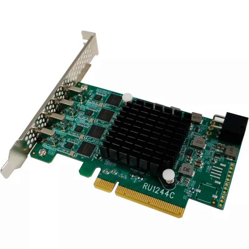 HighPoint RocketU 1244C karta USB adaptéra, PCIe 3.0 x8, nízky profil