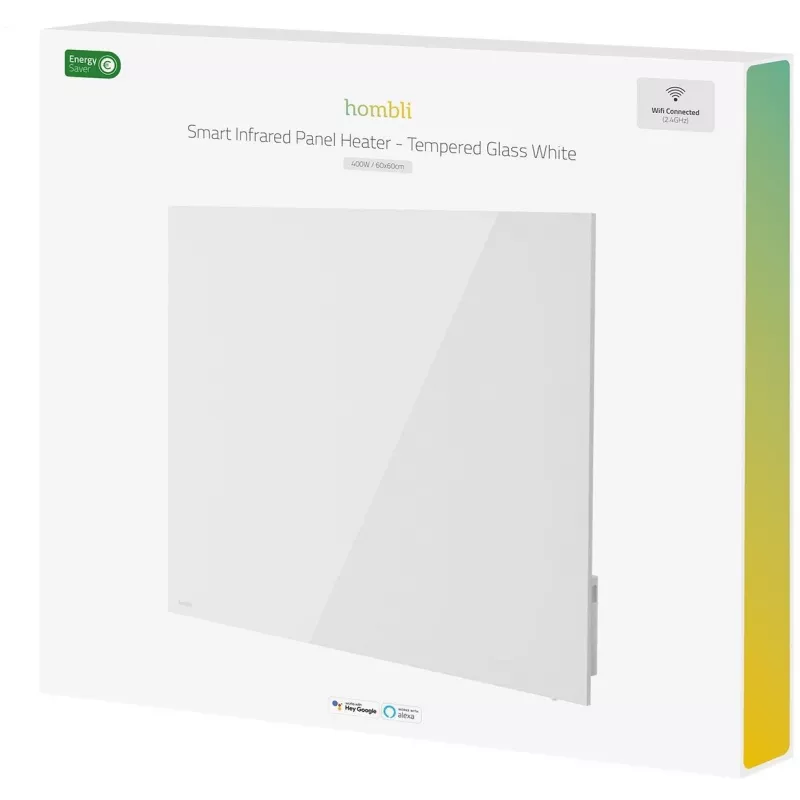 Hombli Smart Infrared Glass vyhrievací panel 400W biely