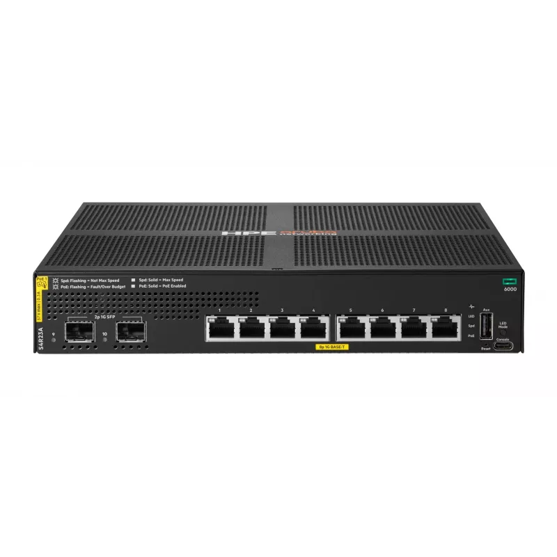 HPE Aruba Networking CX 6000 8-portový 10/100/1000 PoE+ 2-portový SFP 67W spravovaný switch