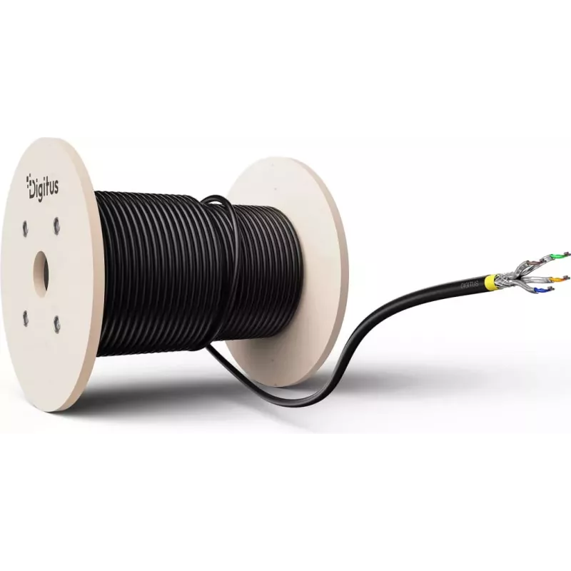 DIGITUS CAT 7A S/FTP Dátový kábel - zemný kábel, 50 m kotúč, Simplex, PE