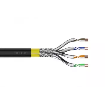 DIGITUS CAT 7A S/FTP Dátový kábel - zemný kábel, 100 m kotúč, Simplex, PE