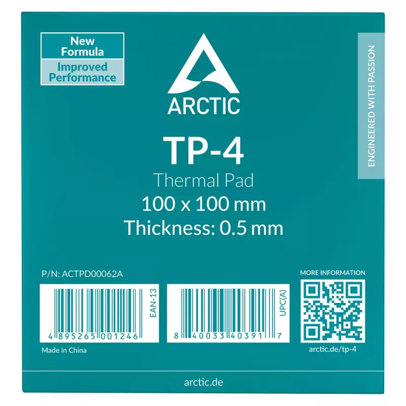 ARCTIC Tepelná podložka 4 (ATP-4) 100x100mm 0,5mm sivá
