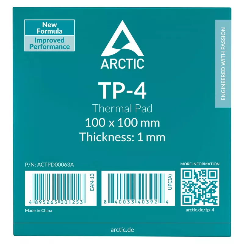 ARCTIC Tepelná podložka TP-4 100x100mm 1mm Sivá