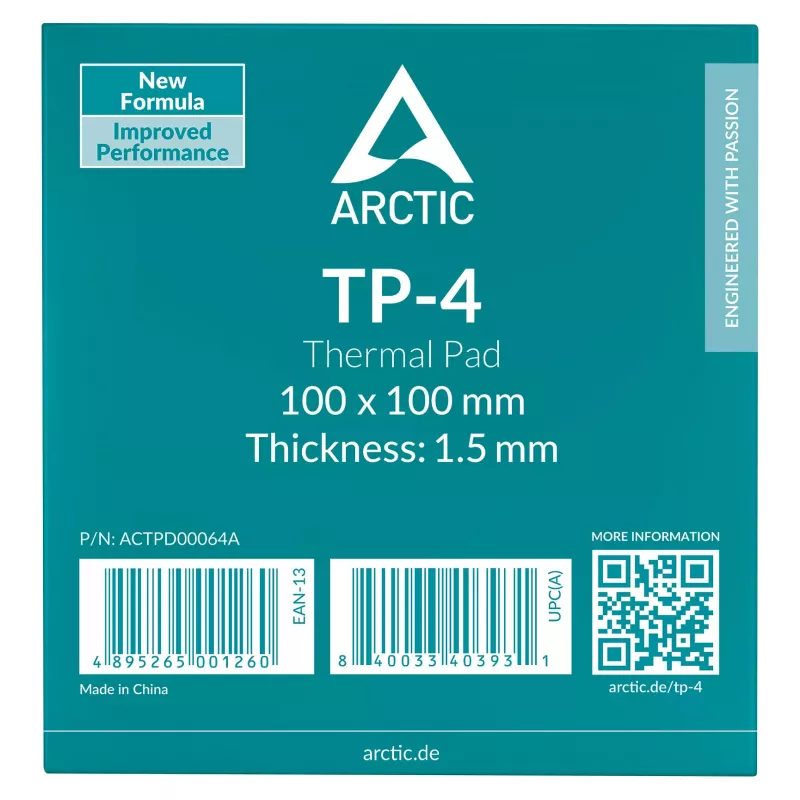 ARCTIC Tepelná podložka ATP-4 100x100mm 1,5mm sivá