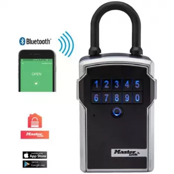 Master Lock 5440EURD Smart visiaci zámok Bluetooth bez kľúča smerová klávesnica čierny kov zliatina bóru strmeň