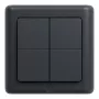 Shelly BLU Wall Switch 4 ZB DK - 4-gang Zigbee/Bluetooth nástenný vypínač, sivý
