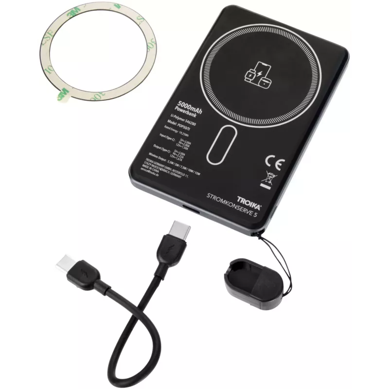 TROIKA Powerbank STROMKONSERVE 5 (POP50/TI) - 5000 mAh, titánová