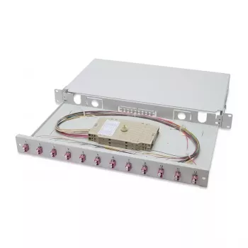 EFB Elektronik spájacia krabica LC OS2 9/125µm výsuvná 24 pigtailov 12 spojok 1U