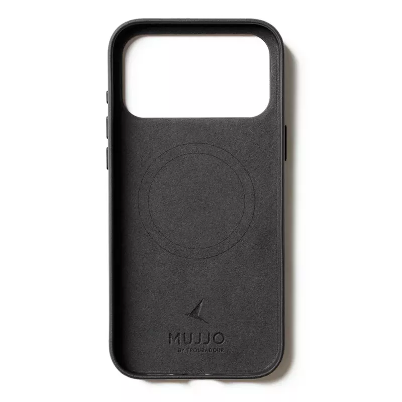 Mujjo kožené puzdro s peňaženkou pre iPhone 17 Pro Max s MagSafe (čierne)