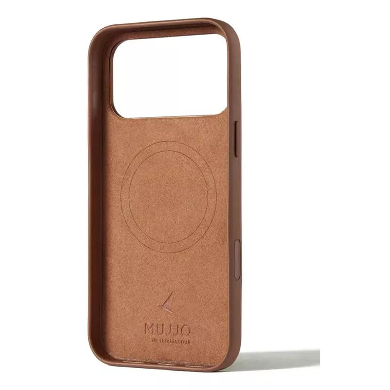 Mujjo kožené puzdro s peňaženkou pre iPhone 17 Pro Max, kompatibilné s MagSafe, Tan